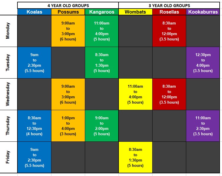 2022 Timetable