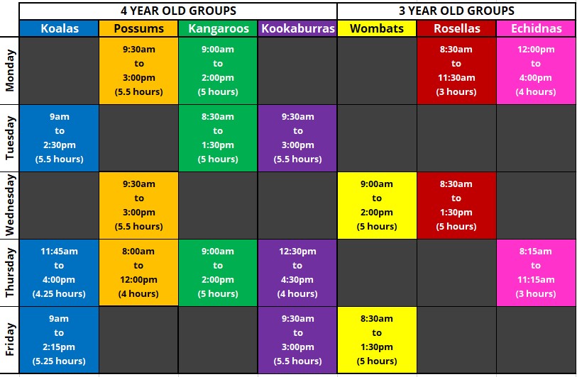 Timetable 2023